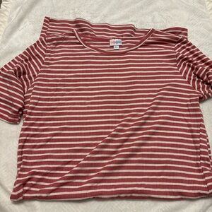 LuLaRoe Striped Maxi Dress in Red and White